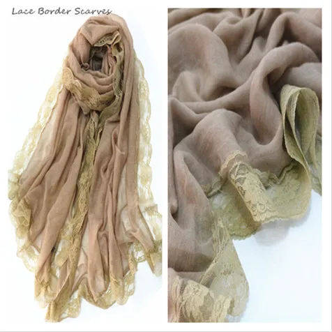 2015 Кружева границы Шарф твердые кружева светская высокое качество шарфы зимой