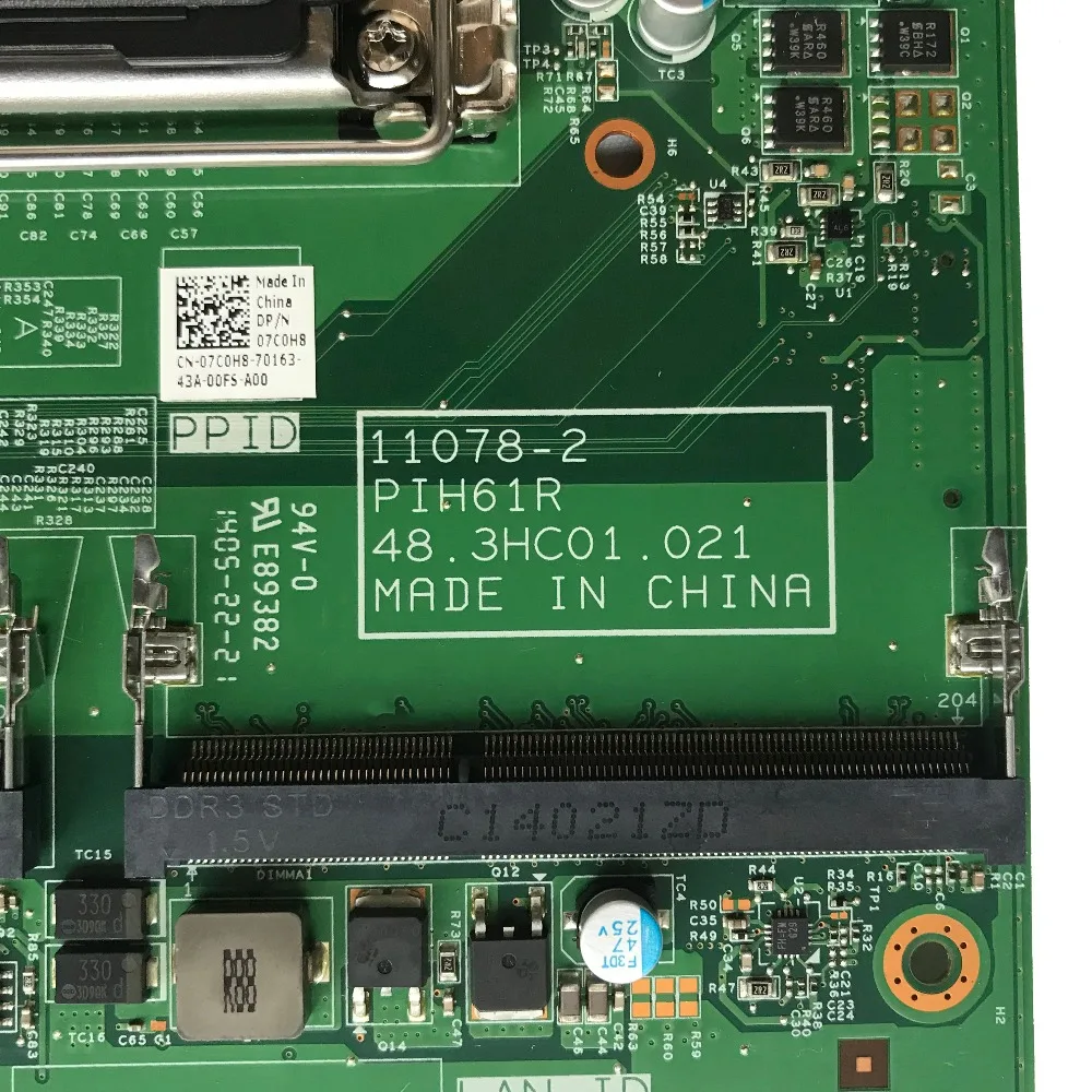 SZWXZY отлично подходит для материнской платы ноутбука DELL One 2020 CN-07C0H8 07C0H8 7C0H8 11078-2 PIH61R