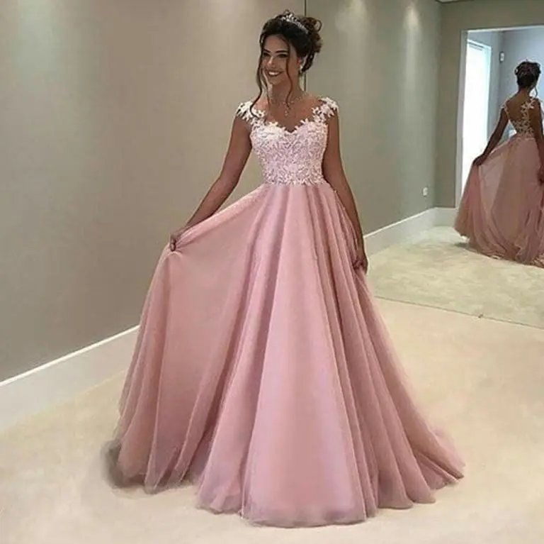 Blush pink Robe rose pour mariage2019 Новое кружевное платье с рукавами-крылышками ALinerobe de demoiseur d'honneur pour mariage длинное платье vestidos boda invitada - Цвет: Blush pink