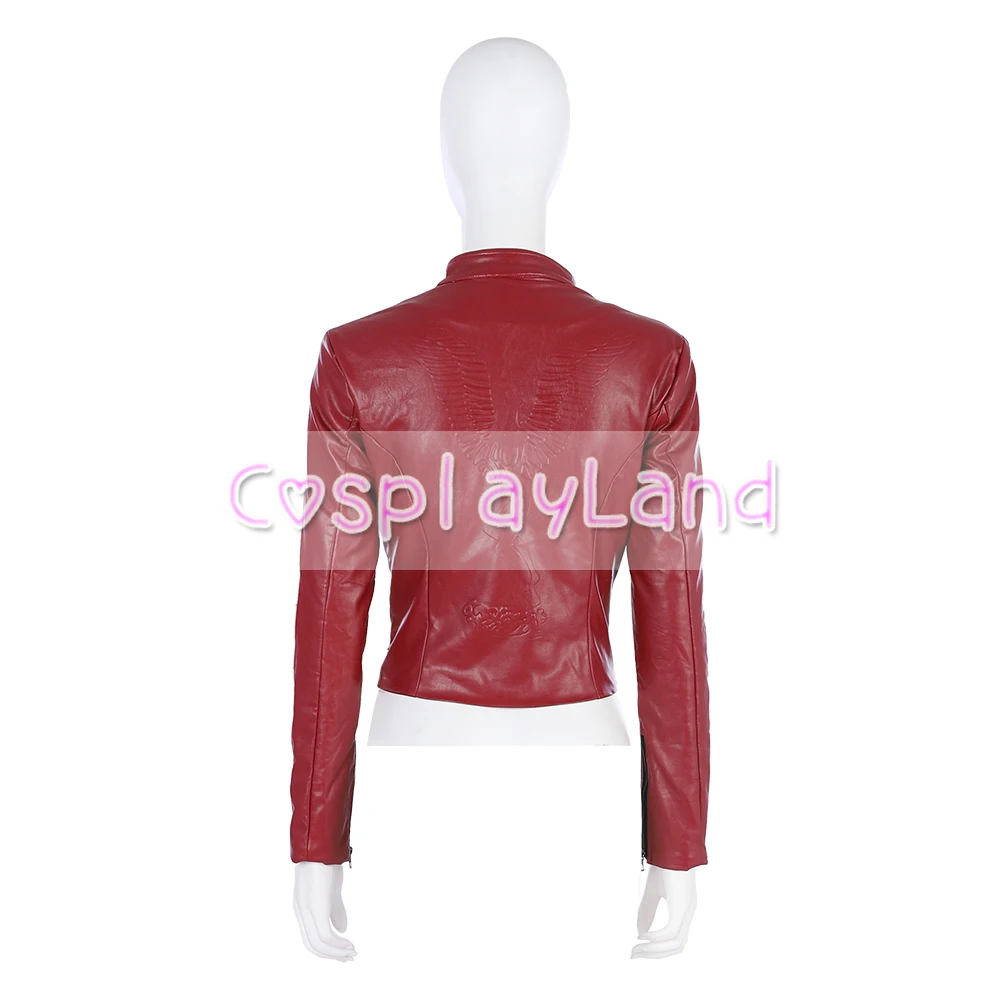 New Game Cosplay Resident Evil 2 Claire Costume For Halloween Party Women Coat Custom Made Leather Jacket Tops | Тематическая