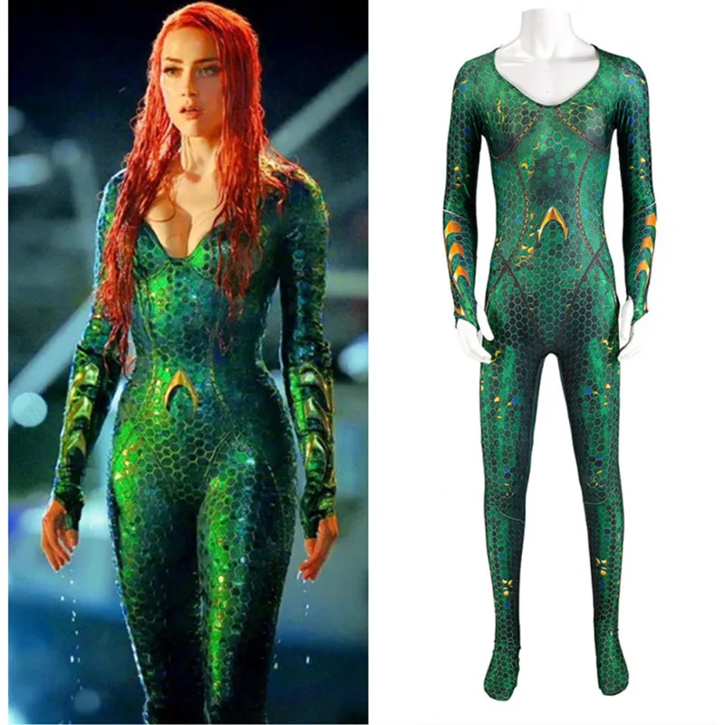 Movie Aquaman Mera Justice Alliance Sea after Mae La Hero one-piece jumpsuit Tights Cosplay Costume halloween Christmas Party