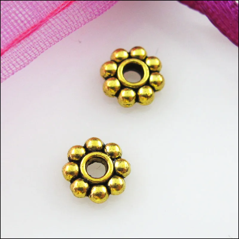 Новый 400 шт. золото под старину Цвет крошечный в форме маргариток Находка для