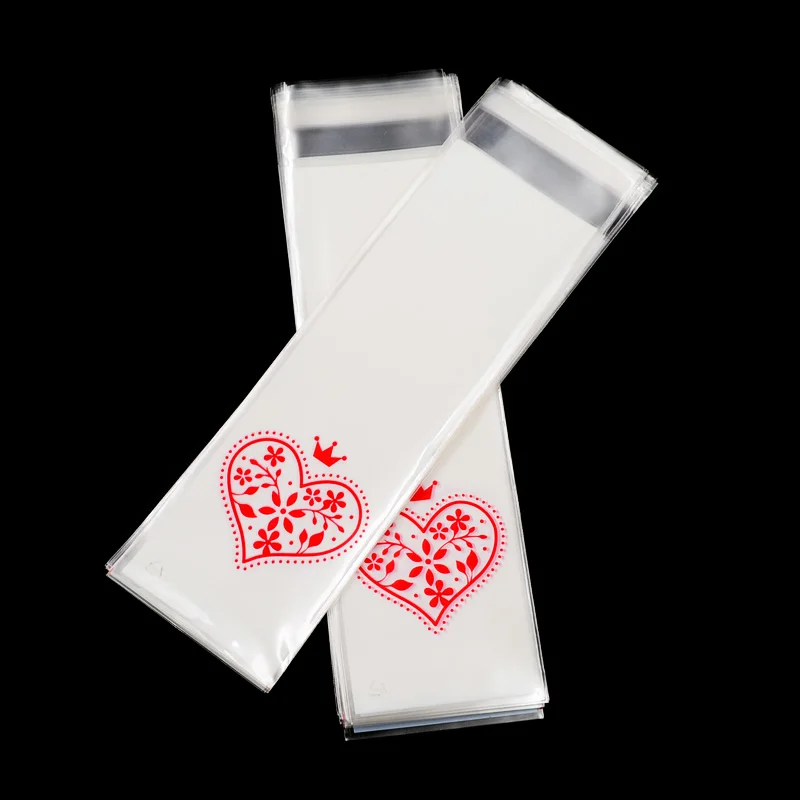

100pcs 6*18cm Long Transparent Self-adhesive Seal OPP DIY Gift and Candy Packaging Bags Cookie Finger Biscuits Baking Bags
