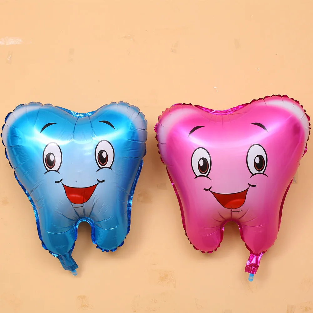 Забавный дизайн зуб шарик из фольги в форме улыбки для детского Замены Зуба