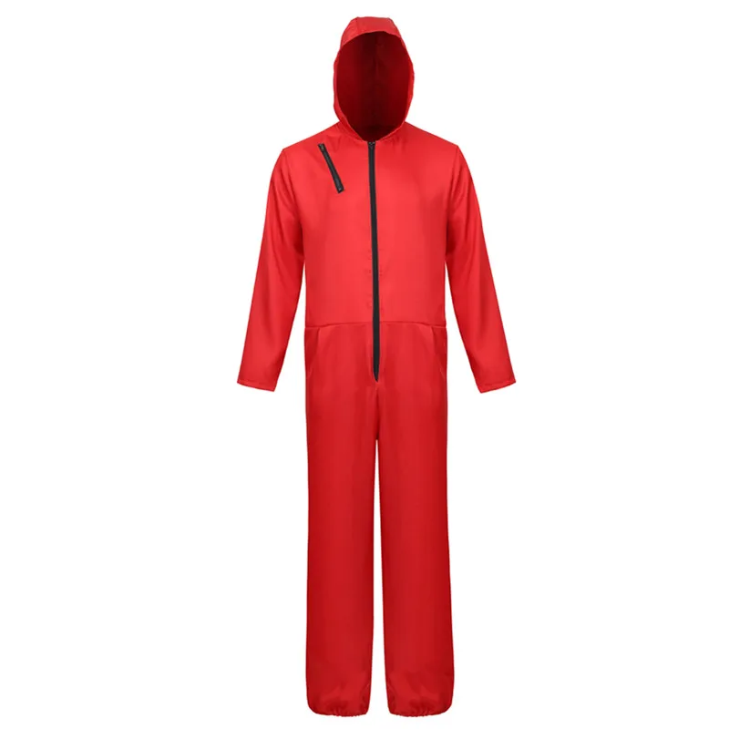 Dali Movie Costume Money Heist The House of Paper La Casa De Papel Cosplay Hoodie Red Jumpsuit Halloween Party Costumes US Size |