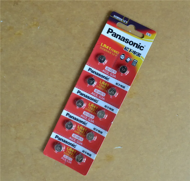 Panasonic LR41 кнопочный аккумулятор 10 шт./лот LR 41 SR41 AG3 G3A L736 192 392A Zn/MnO2 1 5 В|Часовые