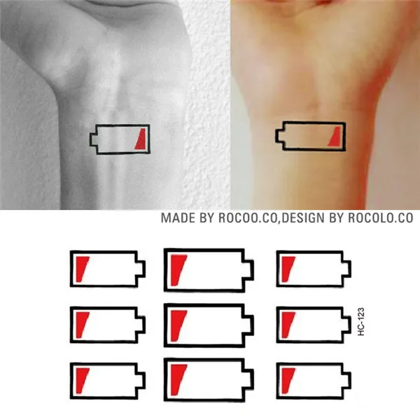 HC1123 водонепроницаемый временные татуировки наклейки мобильный телефон батарея