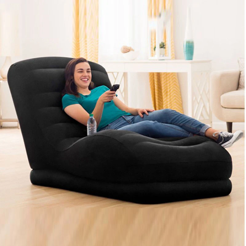 Черный Intex Mega Lounge кресло контурное расслабляющее Надувное флокированное кресло-диван со встроенным подстаканником для взрослых