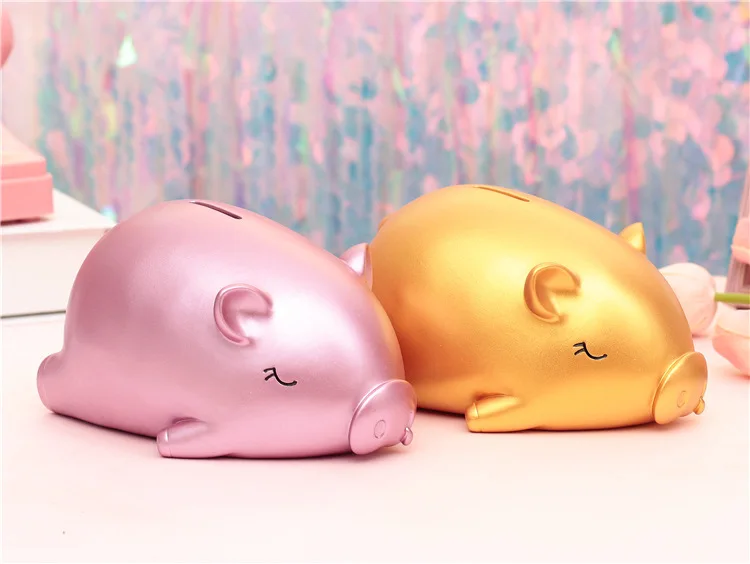 Aqumotic розовая клетка для свиньи Foe Money, милая копилка для монет, банка для монет, золотая свинья, копилка для денег, подарок для ребенка, анти-разрыв для мальчика