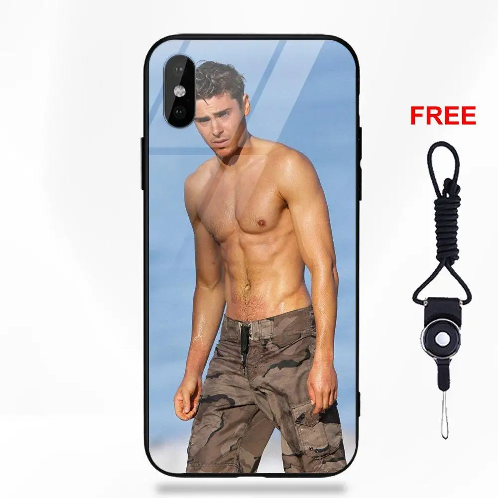 Soft TPU Frame+Tempered Glass Case Accessories Zac Efron Douchey Picture For Apple iPhone 5 5C 5S SE 6 6S 7 8 Plus X XS Max XR | Мобильные