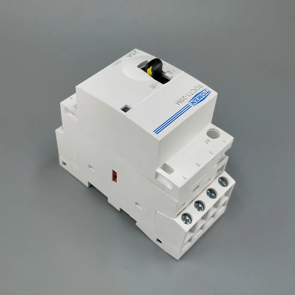 TOCT1 4P 25A 220 V/230 V 50/60HZ Din rail бытовой ac Контактор В соответствии с стандартом с ручным Управление переключатель 4NO или 2NO 2NC или 4NC