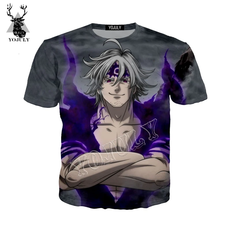 2 YOJULY The Seven Deadly Sins Meliodas аниме 3D Принт футболки летняя повседневная футболка унисекс Мужская/женская одежда с короткими рукавами Y30 - Цвет: 2