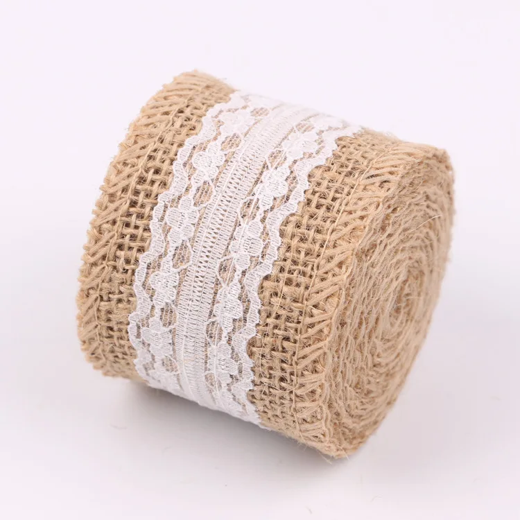 5 Meters/roll 5cm Jute Burlap Hessian Ribbon Lace Rustic Wedding Christmas Vintage Handmade DIY Cake Packing Decoration 20 Style | Дом и сад