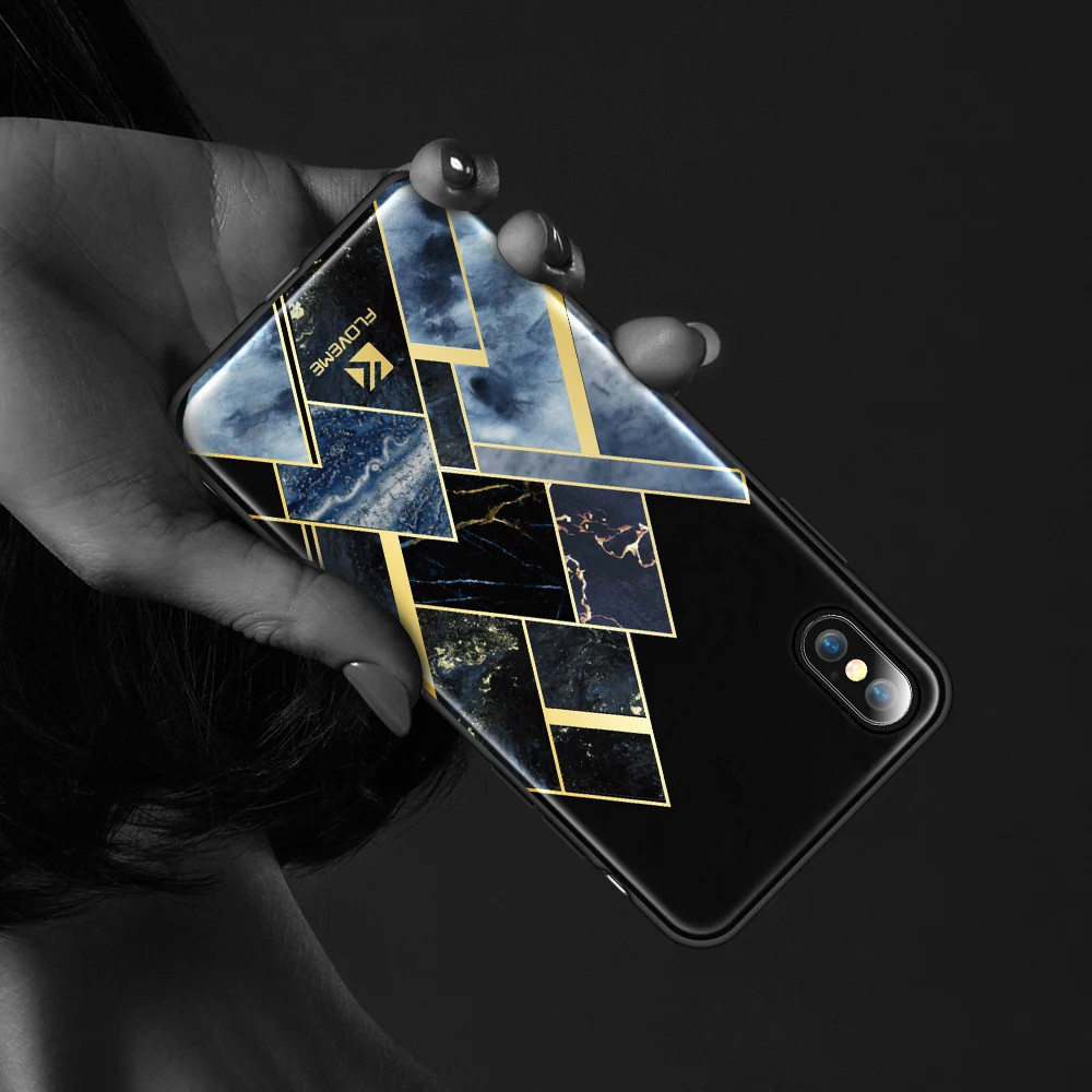 FLOVEME роскошный мраморный силиконовый чехол для телефона iPhone 7 8 Plus X Чехол шикарный