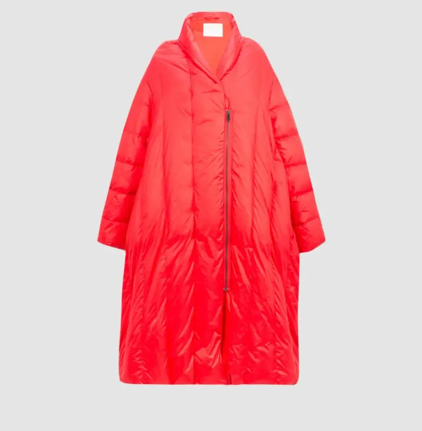 Пуховик размера плюс на 90% утином пуху модная брендовая длинная куртка-плащ с