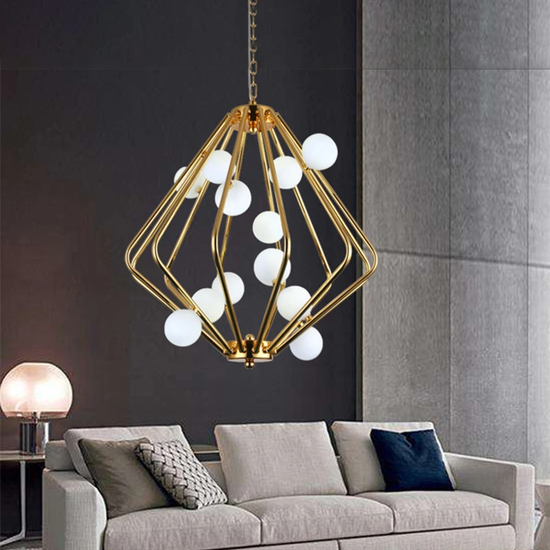 Скандинавский современный подвесной светильник s золотой железный для ресторана