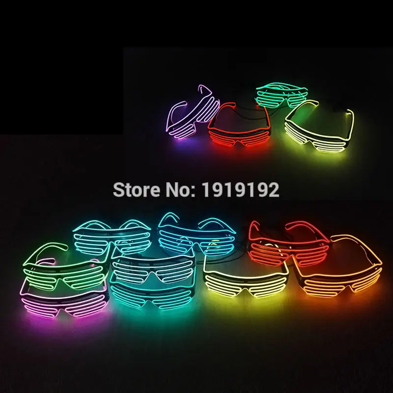10 цветов на выбор мигающие неосветильник светодиодсветодиодный очки с затвором