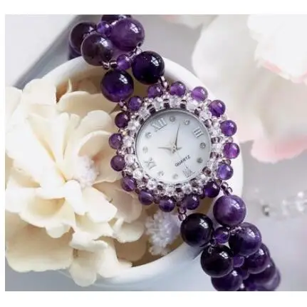 

Crystal bracelet watch boudoir honey valentine's day gift exquisite lady wrist watch genuine natural gems stone bracelet Quartz
