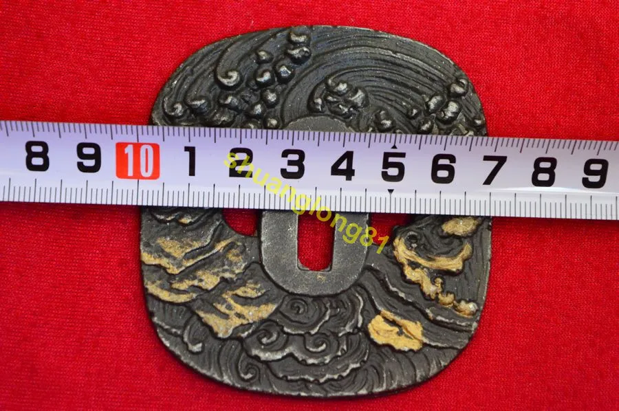 Винтажный Железный стальной японский Tsuba Seppa самурайский Катана Меч защитник
