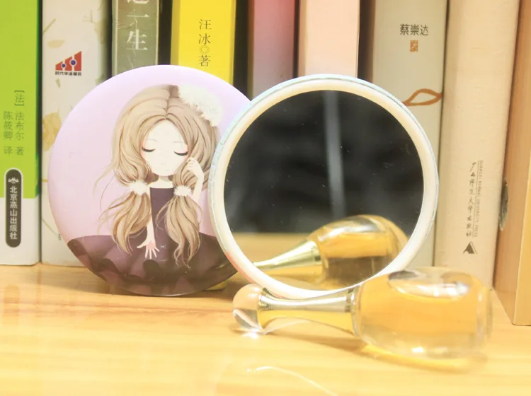 Металлическое милое и прекрасное мультяшное зеркало/портативное косметическое