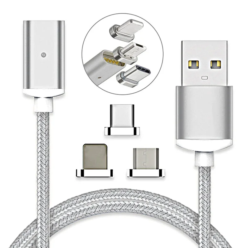 Нейлоновый Плетеный usb type C/IOS/Micro Магнитный кабель type-C USB-C адаптер для быстрой зарядки Магнитный кабель для iPhone кабели для мобильных телефонов