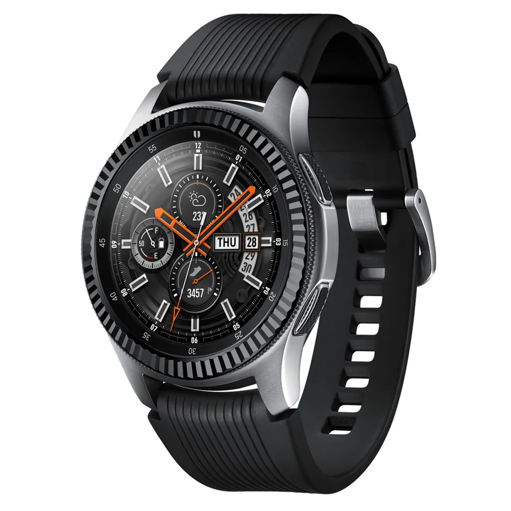Смарт-часы чехол для samsung Galaxy watch 46 мм ободок кольцо клейкая крышка против царапин Металл# y4