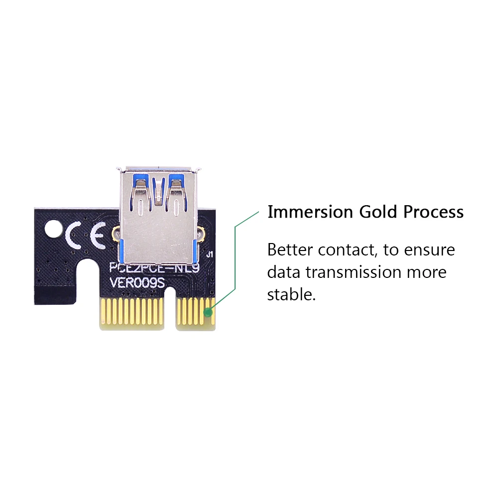 CHIPAL Dual LED 009S PCIE PCI E Riser Card 009 Express 1X до 16X 4Pin 6Pin SATA Power 0 6 M USB 3 кабель для майнинга