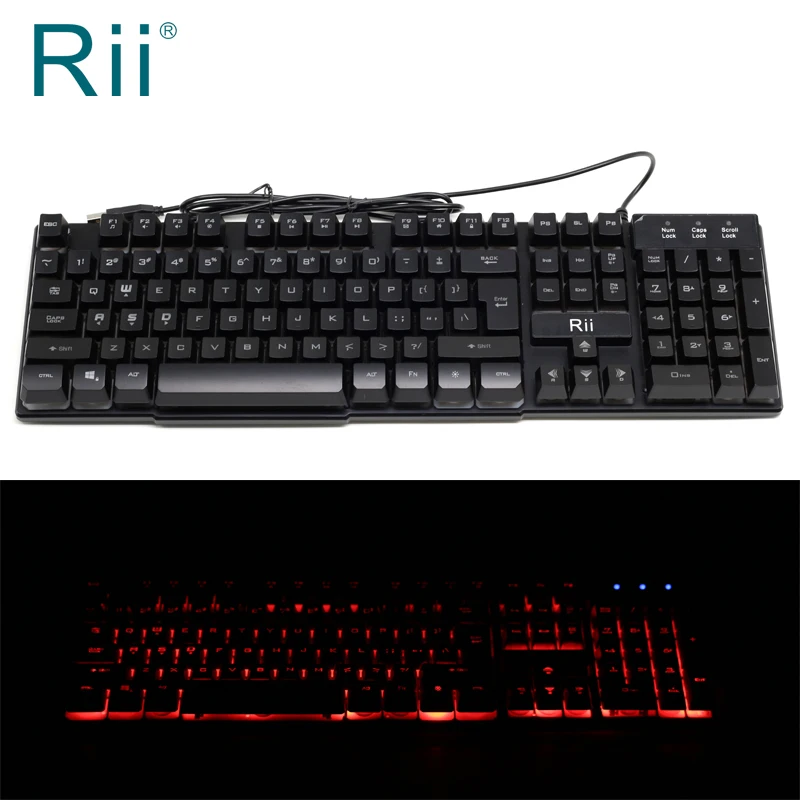 [Бесплатная DHL] 2017 Rii RK100 3 цвета светодио дный подсветкой Мультимедийная Игровая
