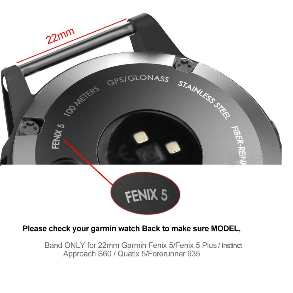 22 мм Fenix 5 пояса из натуральной кожи Easy Fit часы ремешок для Garmin Fenix 5/5 Plus/Forerunner 935/инстинкт/Quatix Quick Release