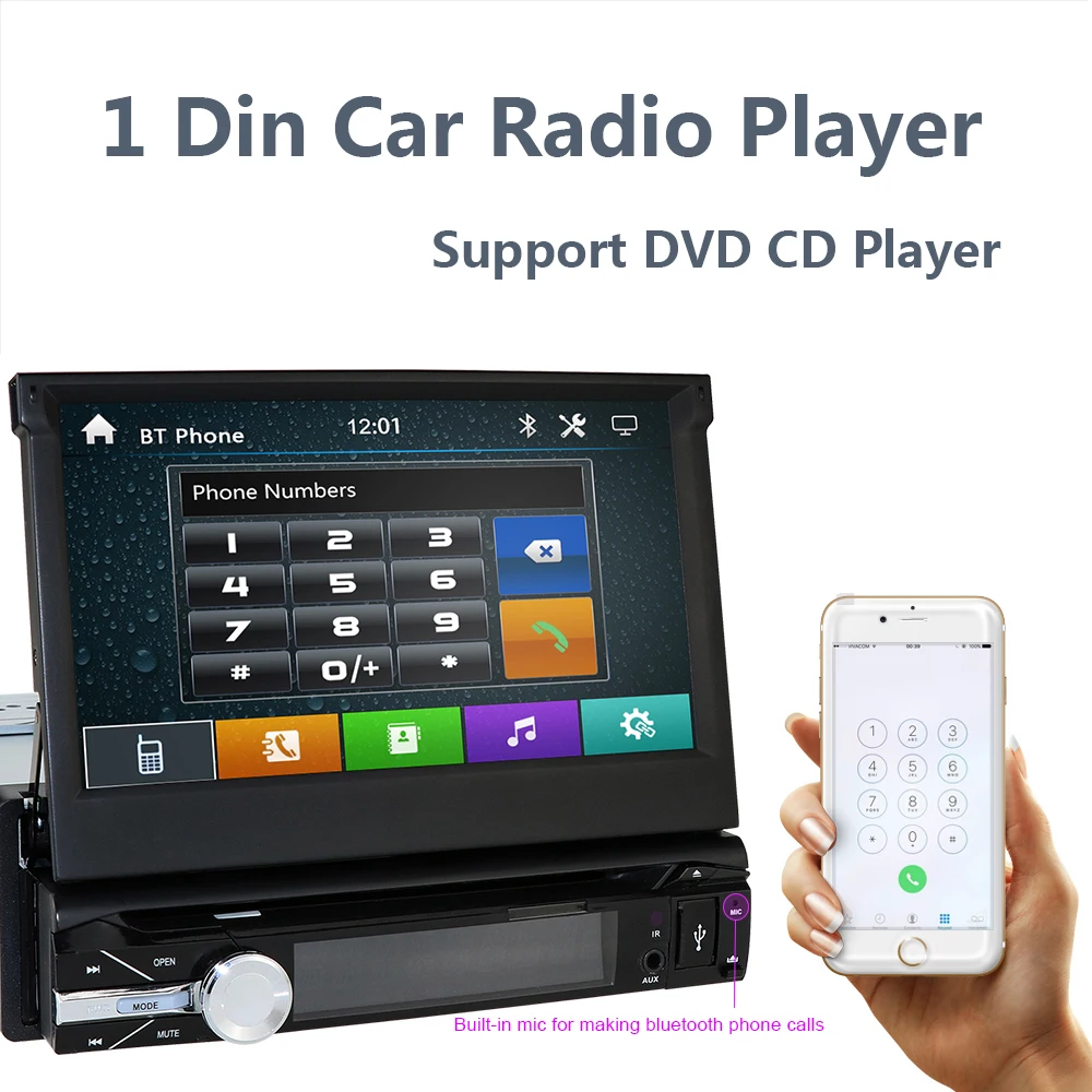 1 Din 7 &quotАвто Радио DVD CD MP5 видео плеер Автомобильный мультимедийный 1Din радио gps