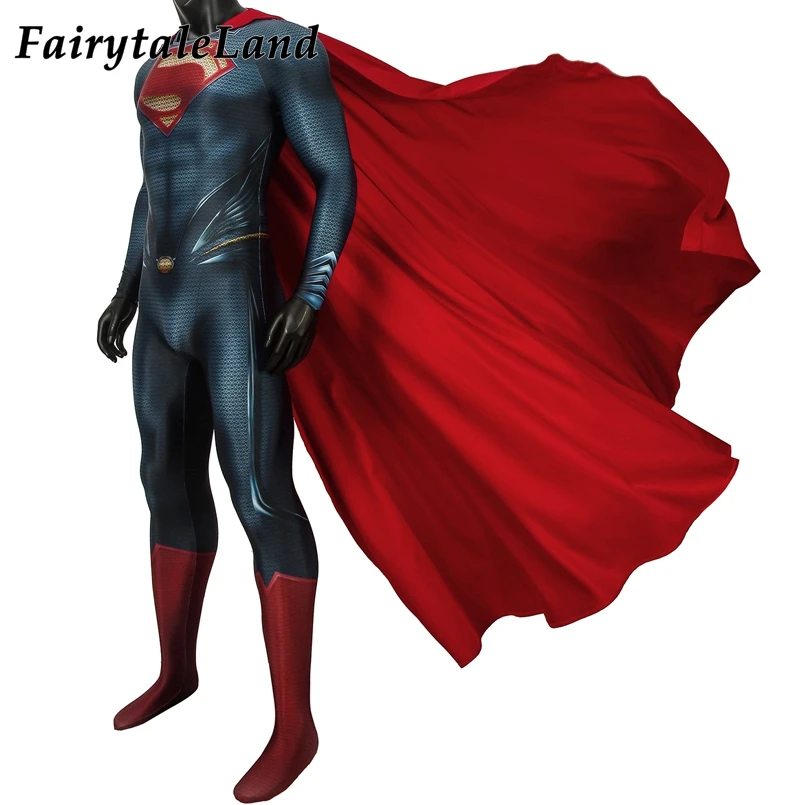 Disfraz de superhéroe para adulto, disfraz de Halloween, Carnaval, impresión 3D, Mono de licra, capa roja, mono elegante