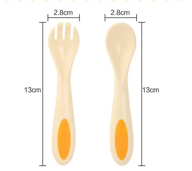 2 шт./лот новинка набор безопасных ложек и вилок детские столовые приборы ложка