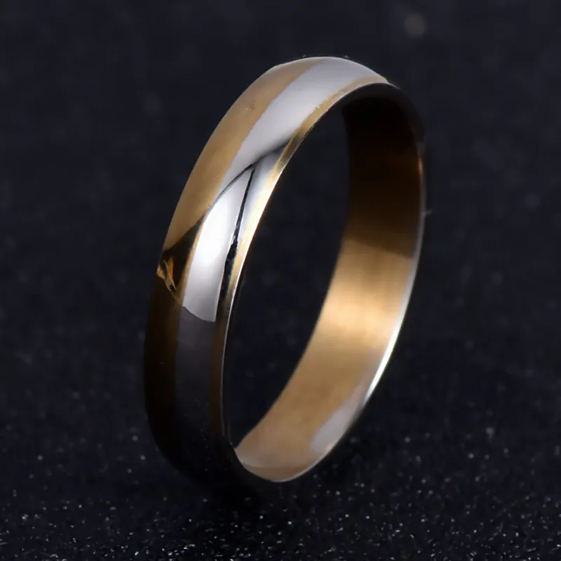 Классическое Золотое обручальное кольцо для женщин мужчин вечность любовь 316L