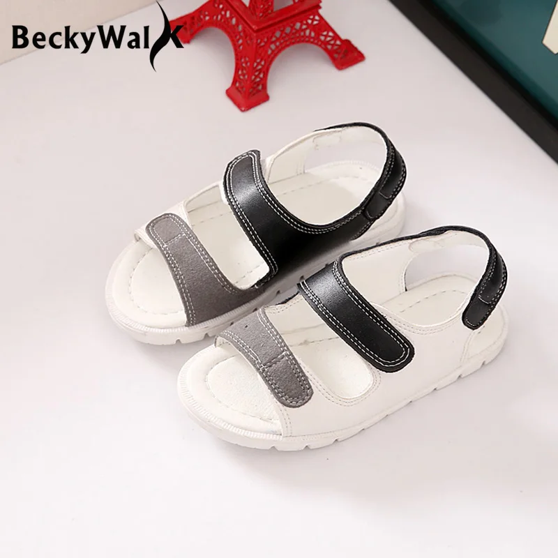 Новая модная пляжная детская обувь для мальчиков с открытым носком на мягкой