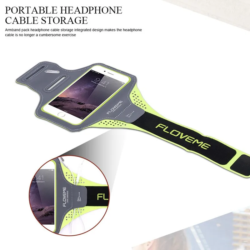 FLOVEME 4," /5,5" водонепроницаемый спортивный ремень на руку чехол для iPhone 6 6s Plus 7 8X10 Универсальный чехол для наружного бега чехол для телефона