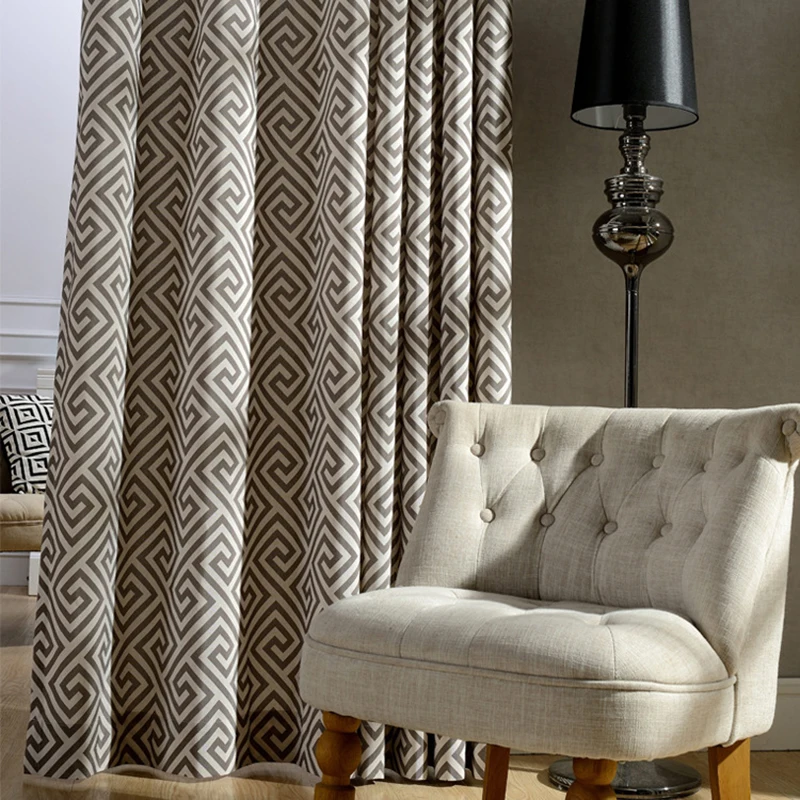 Современный минималистский серый занавески для спальни гостиной полиэстер