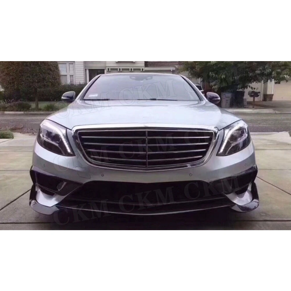 Передняя губная лопата из углеродного волокна для Mercedes Benz S Class S350 S400 S500 S63 S65- защита Бампера