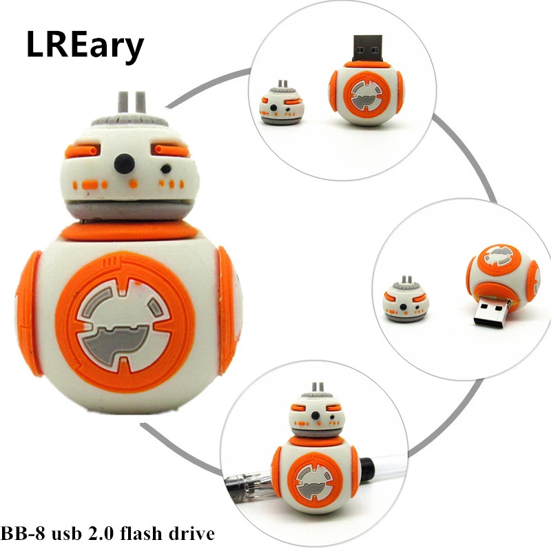 Милый Звездные войны bb 8 флэш накопитель usb mini BB8 робот компьютер подарок карта