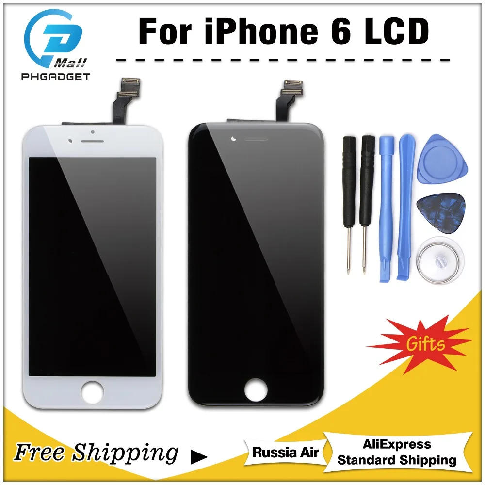 1 шт. отличное качество ЖК дисплей сенсорный экран для iPhone 6 6G Дисплей Планшета