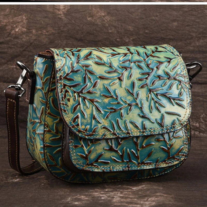 Женская сумка мессенджер через плечо из натуральной кожи винтажная маленькая