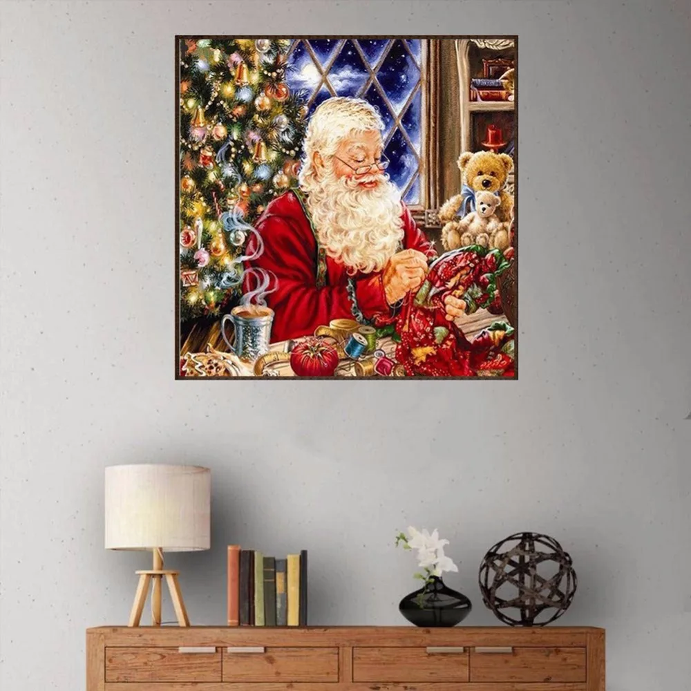 5d алмазная вышивка Санта делая искусственная мозаика живопись