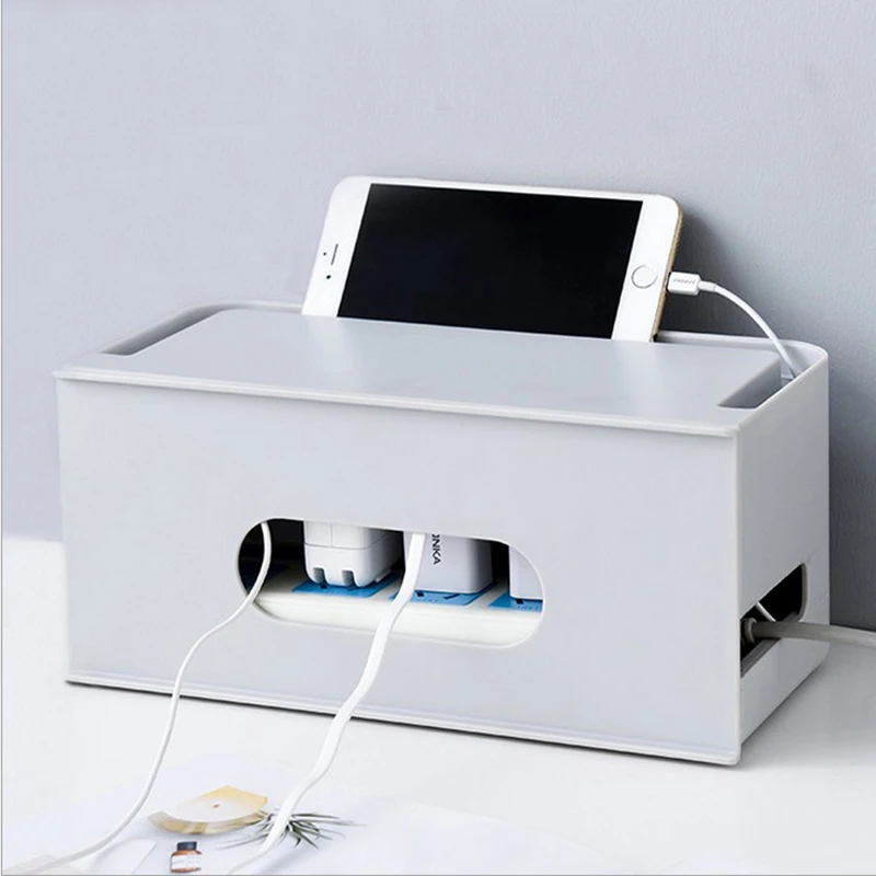 Ящик для хранения с пластиковым ящиком штепсельная вилка кабеля питания ящик