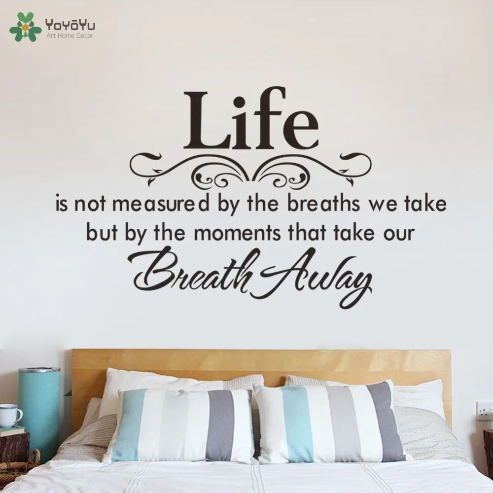 

Life Quotes Wall Sticker Master Bedroom Headboard Wall Decal Motto Poem Saying Home Decor Art Mural Modern Design RemovableSY447