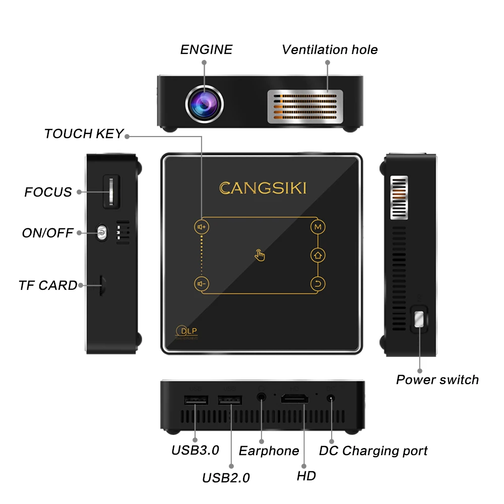 Карманный проектор c9 plus x 150ansi люмен для домашнего кинотеатра портативный мини 2 4G