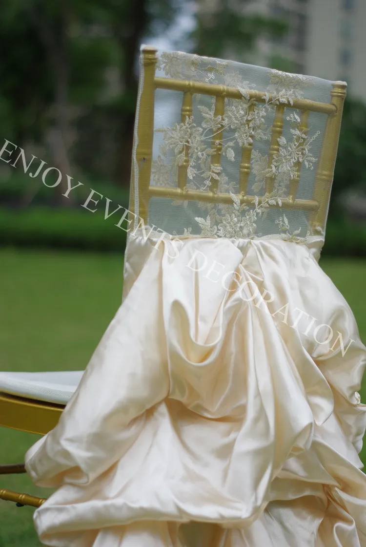 10 шт. YHC #146 Необычные Элегантные Вышитые гофрированные свадебные стул для