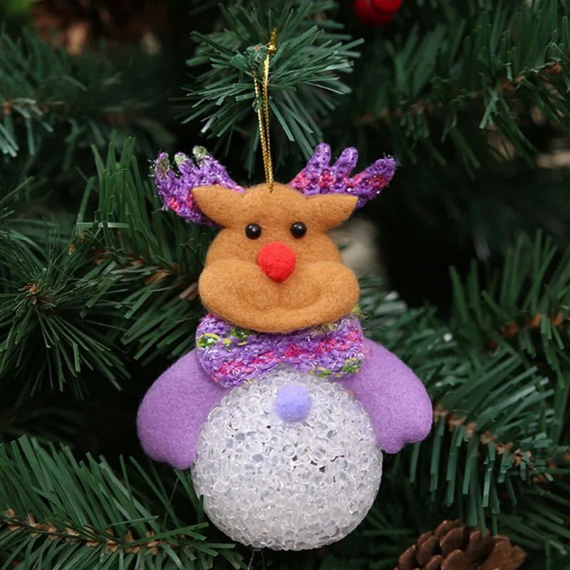 

Christmas Snowman Hanging Ornaments New Year Products Light Up Glowing Snowman LEDs Christmas Tree Decorations