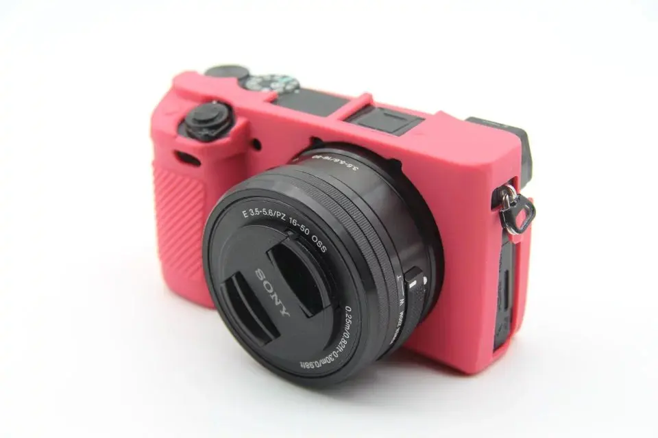 Хорошая мягкая камера видео сумка для sony A6100 A6300 A6400 силиконовый чехол резиновый корпус - Цвет: Красный