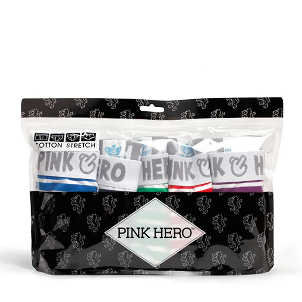 Pink Heroes, 5 шт., удобные трусы для мужчин, сексуальное Полосатое хлопковое нижнее белье, боксеры с бахромой, трусы, Прямая поставка, act30