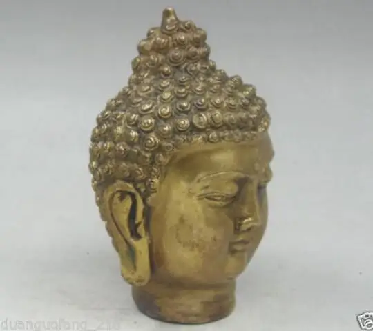 SHUN Китай Редкие старинные коллекционные вещи Тибет Медь резьба голова Будды