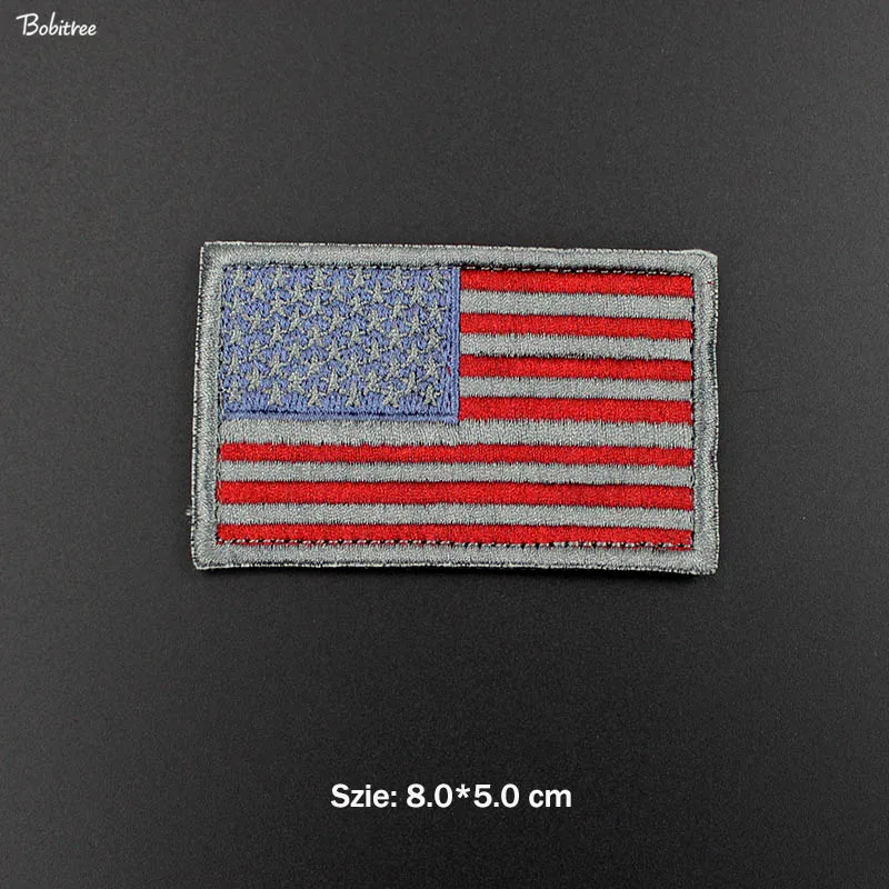 1pcs as photo Вышитый Крюк Петля американский флаг США нашивки военный тактический Каратель значок для тканевых сумок наклейки на рюкзак - Цвет: 1pcs as photo